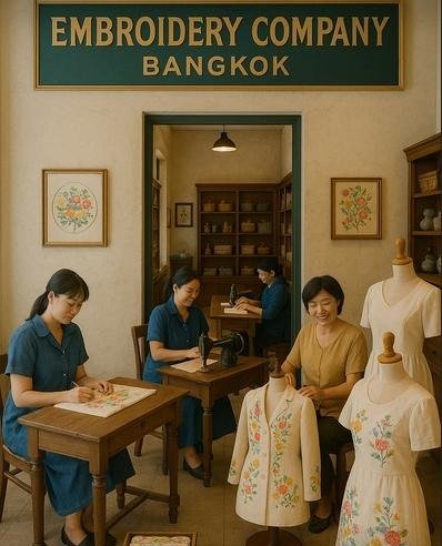 ผลงานปักและสินค้าของเนตรนรี การ์เม้นท์ งานปัก
