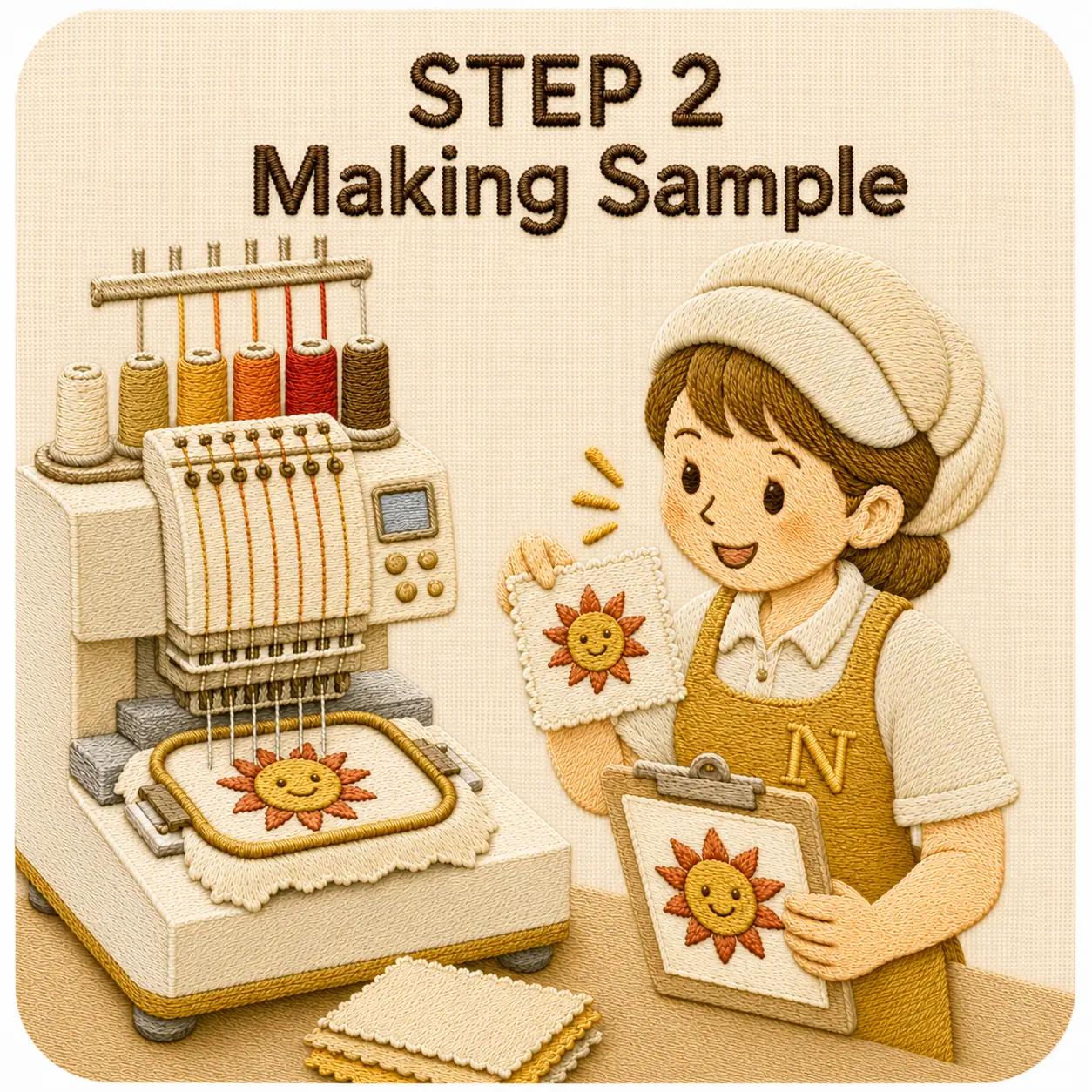 ขั้นตอนที่ 2 ทำตัวอย่างงานปัก (Making Sample) — เนตรนรี การ์เม้นท์